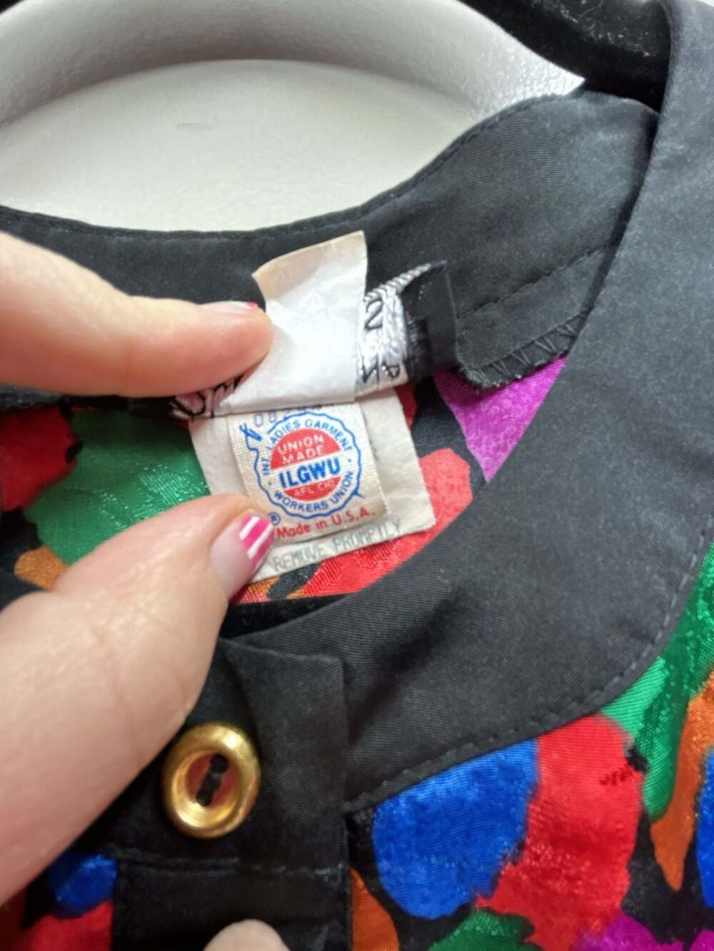 Vintage Breli Originals, Multi-Color Floral Button-Front Dress, 12, USA Made - Picture 4 of 12